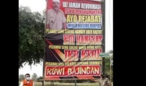 Tak Percaya COVID-19, Kades Ini Bikin Baliho Maki-maki Pejabat