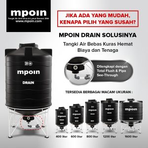 MPOIN, Solusi Tandon Air Tanpa Kuras, Bebas Bakteri, Lumut, Virus, dan Bertaraf Internasional