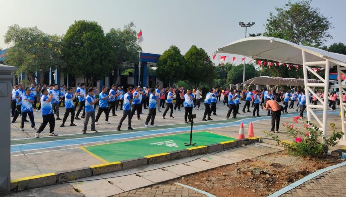 Semangat Kebersamaan, Kadishub hingga Seluruh Jajaran Ikuti Senam Bersama di UP PKB Kedaung Angke