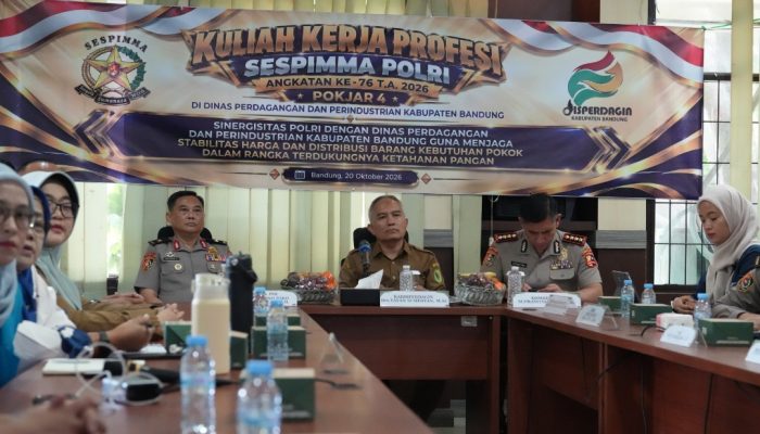 DISPERDAGIN KABUPATEN BANDUNG TERIMA KUNJUNGAN PESERTA KKP SESPIMMA POLRI ANGKATAN KE-76 TAHUN
